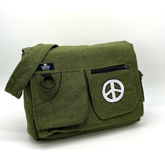 Multi pocket Cotton Embroidered Laptop Messenger Bag - Picture 15 of 15